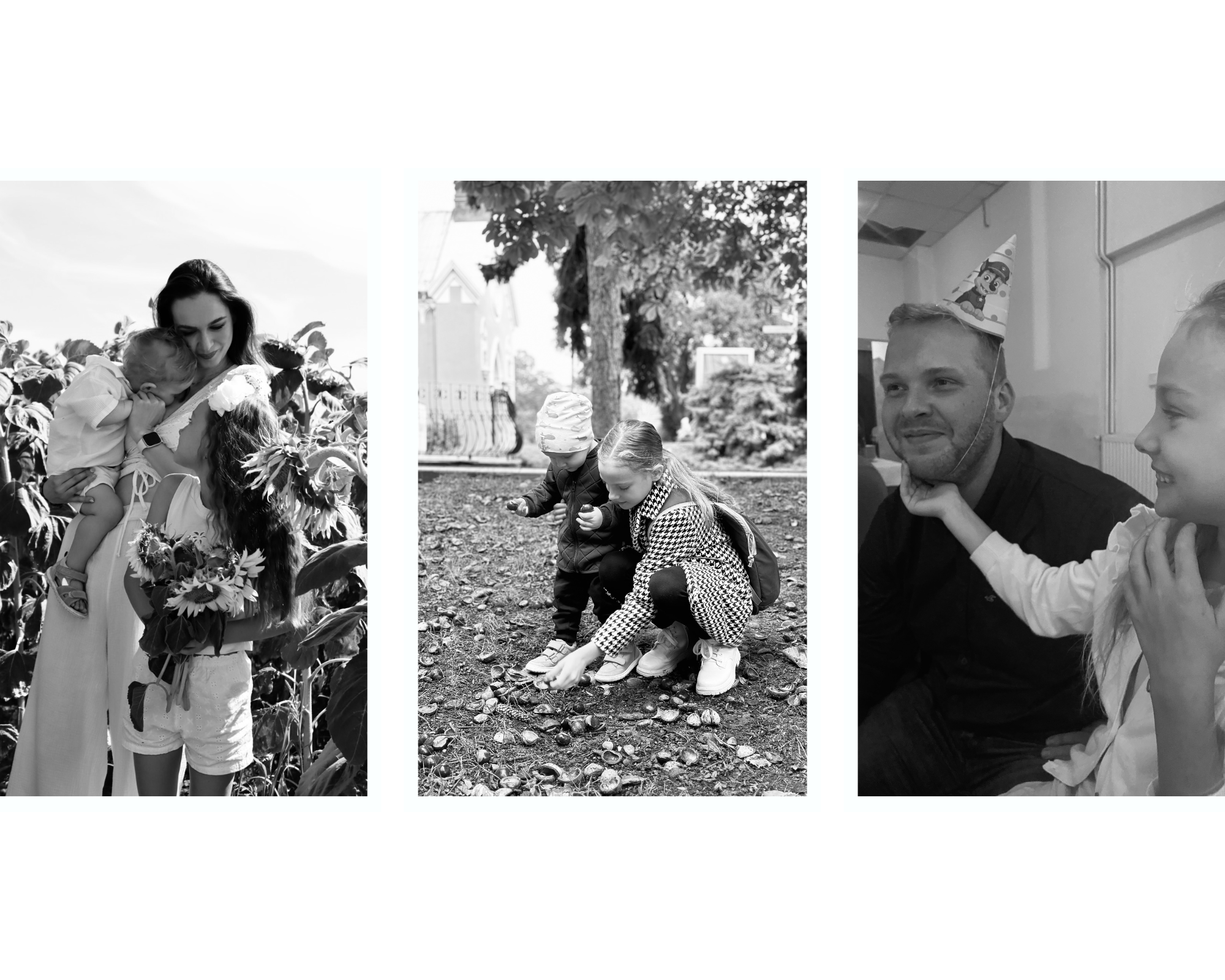 Minimalist Family Three Photo Collage